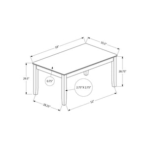 Monarch Specialties I 1370 - Table A Manger, 60" Rectangulaire, Top En Placage, Pieds En Bois Massif, Salle À Manger, Cuisine, Veneer Marron, Bois Marron, Transitionnel - Simple Boutique