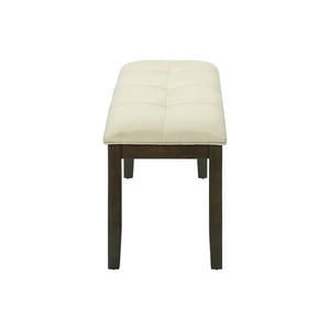 Monarch Specialties I 1377 - Banc Rectangulaires, Salle À Manger, Entrée, Cuisine, Couloir, Rembourré, Bois, Tissu Crème, Transitionnel - Simple Boutique