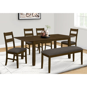 Monarch Specialties I 1395 - Table A Manger Rectangulaire De 72 Po., Panneau D'extension 18", Top En Placage, Pieds En Bois Massif, Salle À Manger, Cuisine, Veneer Marron, Jambes En Bois, Transitionnel - Simple Boutique