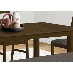 Monarch Specialties I 1395 - Table A Manger Rectangulaire De 72 Po., Panneau D'extension 18", Top En Placage, Pieds En Bois Massif, Salle À Manger, Cuisine, Veneer Marron, Jambes En Bois, Transitionnel - Simple Boutique