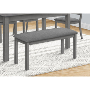 Monarch Specialties I 1433 - Banc, 42" Rectangulaire, Bois, Rembourré, Salle À Manger, Cuisine, Entrée, Gris, Transitionnel - Simple Boutique