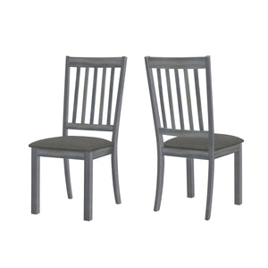 Monarch Specialties I 1434 - Chaise, Lot De 2, Côté, Rembourré, Cuisine, Salle À Manger, Tissu Gris, Cadre En Bois Gris, Transitionnel - Simple Boutique