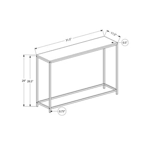 Monarch Specialties I 2256 - Table D'appoint, Console, Entrée, Étroit, Sofa, Salon, Chambre À Coucher, Laminé Blanc, Métal Gris, Contemporain, Moderne - Simple Boutique