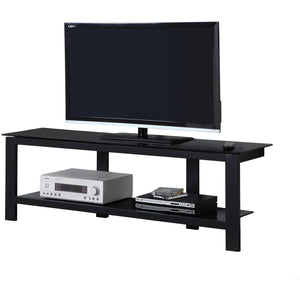Monarch Specialties I 2500 Meuble Tv, 60 Pouces, Console, Centre De Divertissement Média, Étagères De Rangement, Salon, Chambre À Coucher, Verre Trempé, Métal, Noir, Dégager, Contemporain, Moderne - Liquidation Vente Finale - Simple Boutique