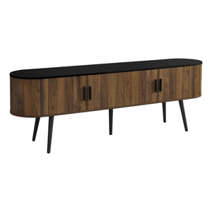 Monarch Specialties I 2784 - Meuble Tv, 72 Pouces, Centre De Divertissement Média, Armoire De Rangement, Console, Étagères De Rangement, Chambre À Coucher, Salon, Stratifié Noyer, Contemporain, Moderne - Simple Boutique