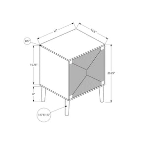 Monarch Specialties I 2794 - Table D'appoint, Bout, Rangement, Petit, Coté, Salon, Lampe, Placage De Noyer Clair, Herbiers Marins, Moderne - Simple Boutique