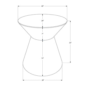 Monarch Specialties I 3928 - Table D'appoint, Tambour, Côté, Bout, Table De Nuit, Lampe, Salon, Chambre À Coucher, Métal Cuivre, Contemporain, Moderne - Simple Boutique