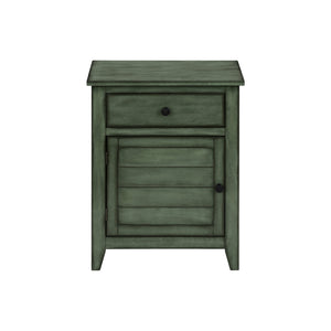 Monarch Specialties I 3948 - Table D'appoint, Table De Nuit, Tiroir De Rangement, Bout, Table D'appoint, Chambre À Coucher, Lampe, Rangement, Placage Vert Antique, Transitionnel - Simple Boutique