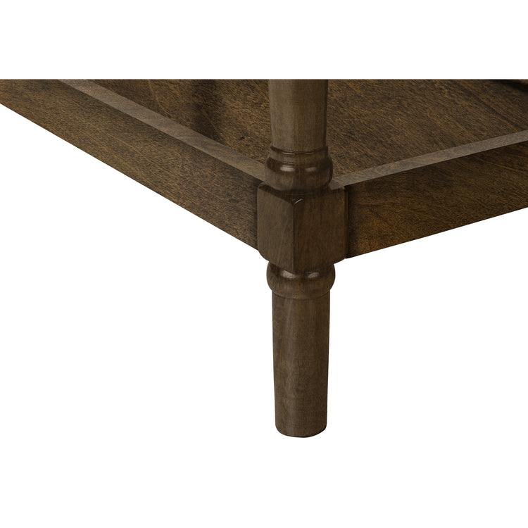 Monarch Specialties I 3957 - Table D'appoint, 2 Niveaux, Bout, Table D'appoint, Table De Nuit, Chambre À Coucher, Étroit, Lampe, Tiroir De Rangement, Placage Brun, Traditionnel - Simple Boutique