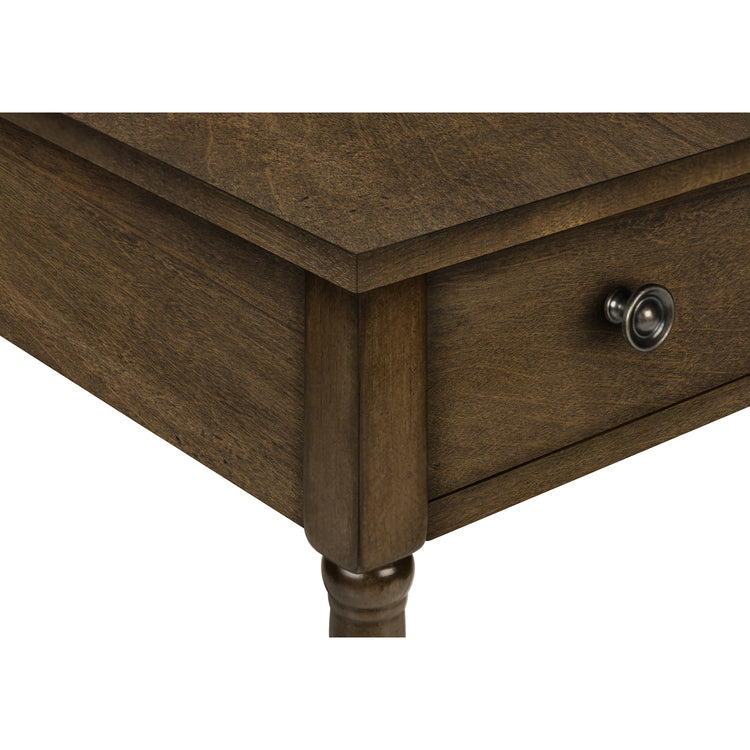 Monarch Specialties I 3957 - Table D'appoint, 2 Niveaux, Bout, Table D'appoint, Table De Nuit, Chambre À Coucher, Étroit, Lampe, Tiroir De Rangement, Placage Brun, Traditionnel - Simple Boutique