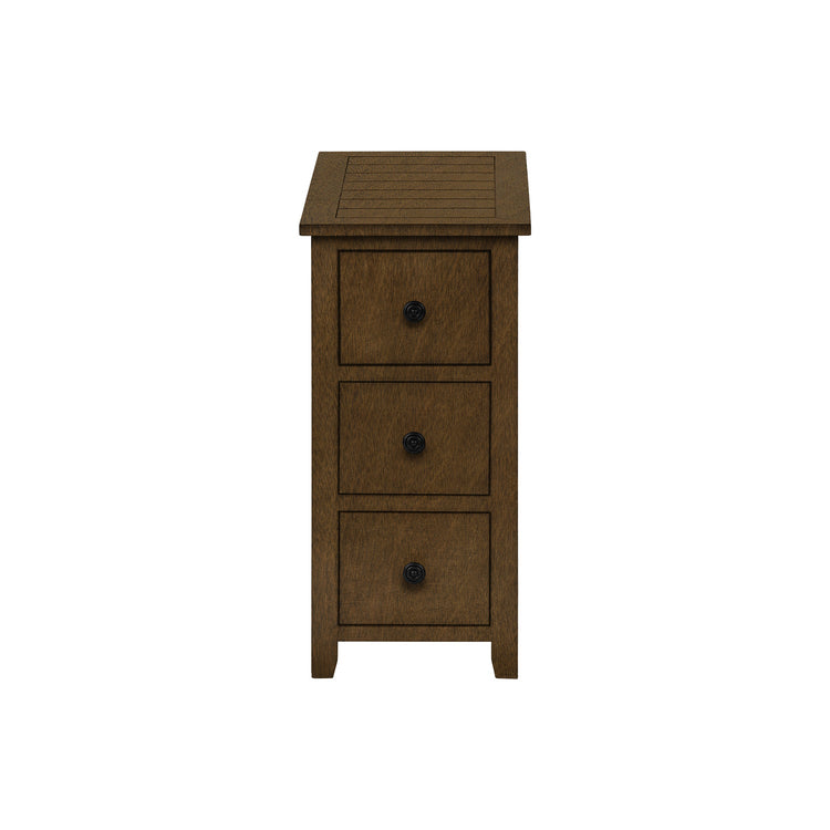 Monarch Specialties I 3959 - Table D'appoint, Bout, Table D'appoint, Table De Nuit, Étroit, Chambre À Coucher, Tiroir De Rangement, Lampe, Placage Brun, Transitionnel - Simple Boutique