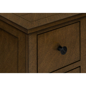 Monarch Specialties I 3959 - Table D'appoint, Bout, Table D'appoint, Table De Nuit, Étroit, Chambre À Coucher, Tiroir De Rangement, Lampe, Placage Brun, Transitionnel - Simple Boutique
