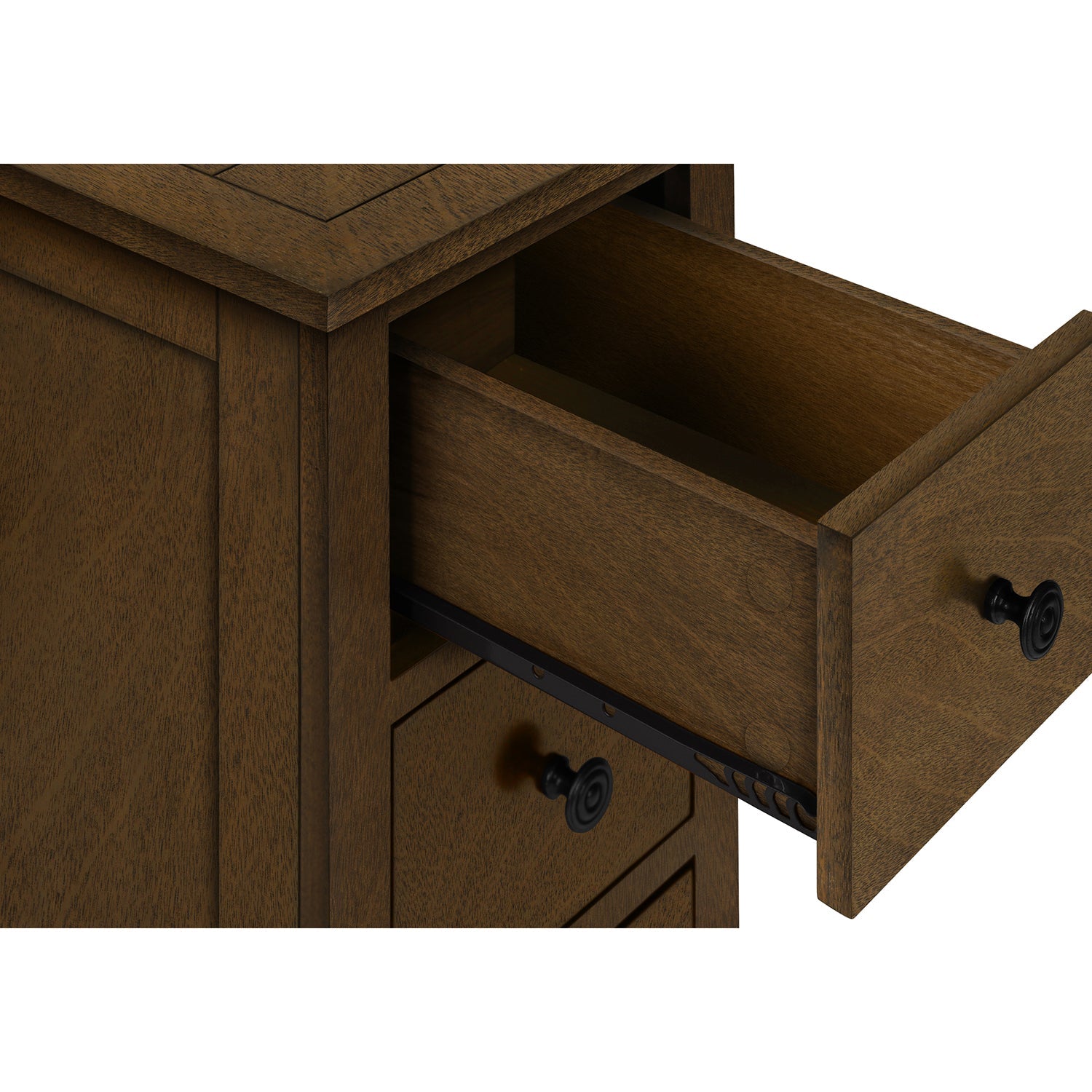 Monarch Specialties I 3959 - Table D'appoint, Bout, Table D'appoint, Table De Nuit, Étroit, Chambre À Coucher, Tiroir De Rangement, Lampe, Placage Brun, Transitionnel - Simple Boutique