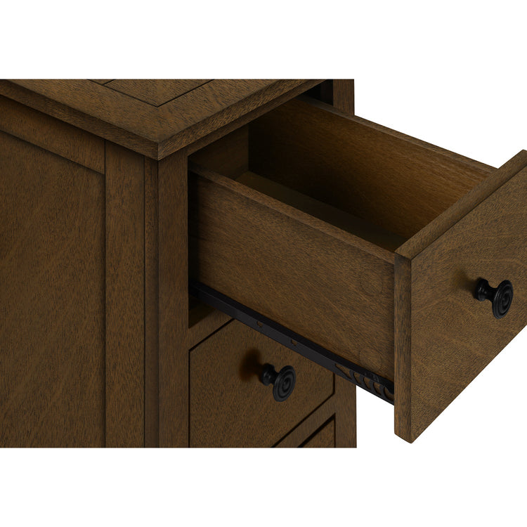Monarch Specialties I 3959 - Table D'appoint, Bout, Table D'appoint, Table De Nuit, Étroit, Chambre À Coucher, Tiroir De Rangement, Lampe, Placage Brun, Transitionnel - Simple Boutique