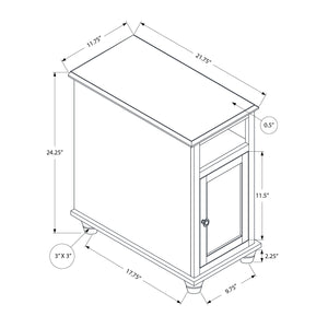 Monarch Specialties I 3965 - Table D'appoint, Bout, Table D'appoint, Chambre À Coucher, Table De Nuit, Étroit, Lampe, Rangement, Placage Blanc Antique, Placage Brun, Traditionnel - Simple Boutique