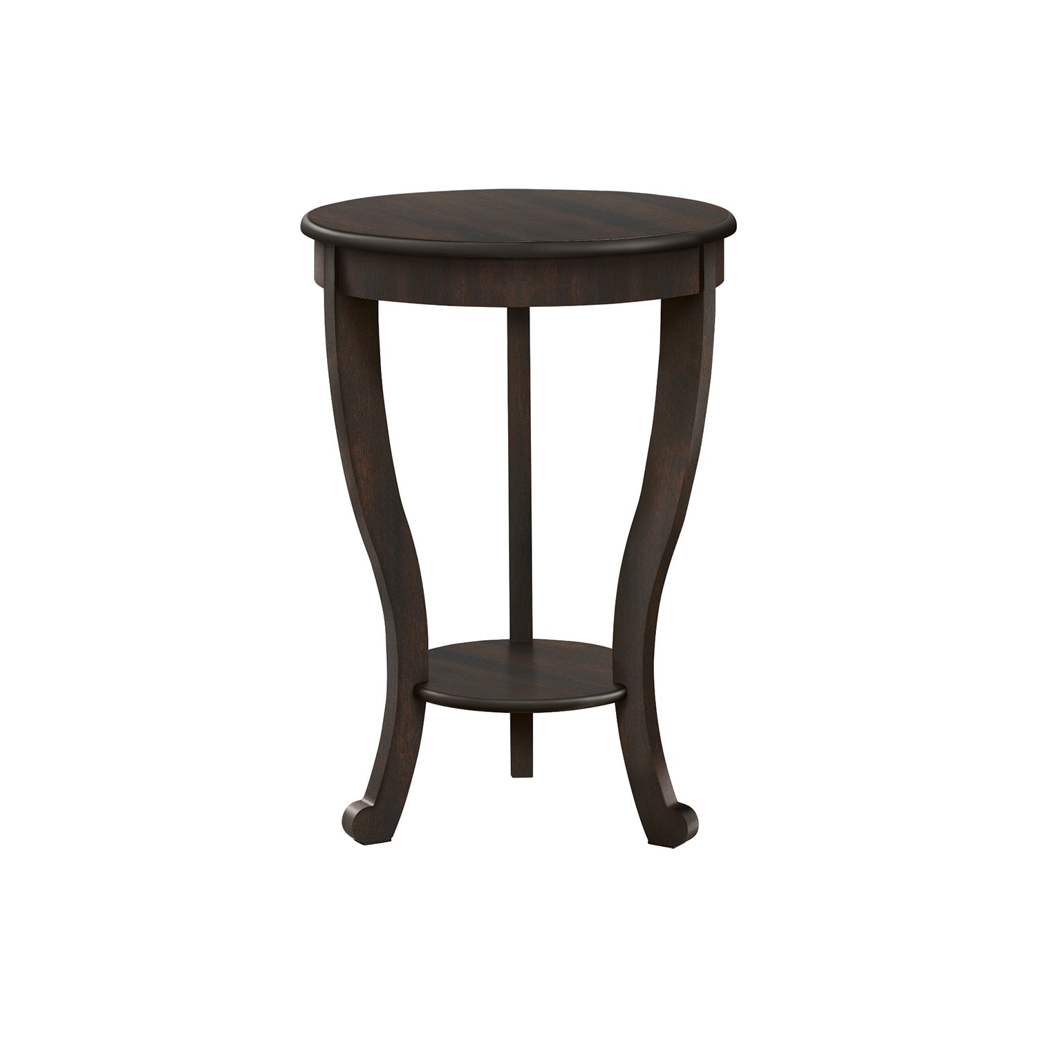 Monarch Specialties I 3974 - Table D'appoint, 2 Niveaux, Chambre À Coucher, Bout, Lampe, Table De Nuit, Rond, Table D'appoint, Placage Brun, Traditionnel - Simple Boutique