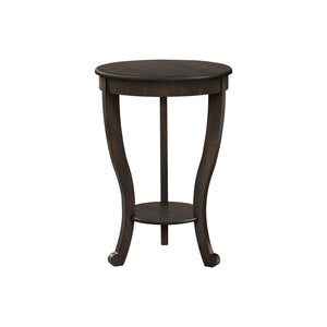 Monarch Specialties I 3974 - Table D'appoint, 2 Niveaux, Chambre À Coucher, Bout, Lampe, Table De Nuit, Rond, Table D'appoint, Placage Brun, Traditionnel - Simple Boutique