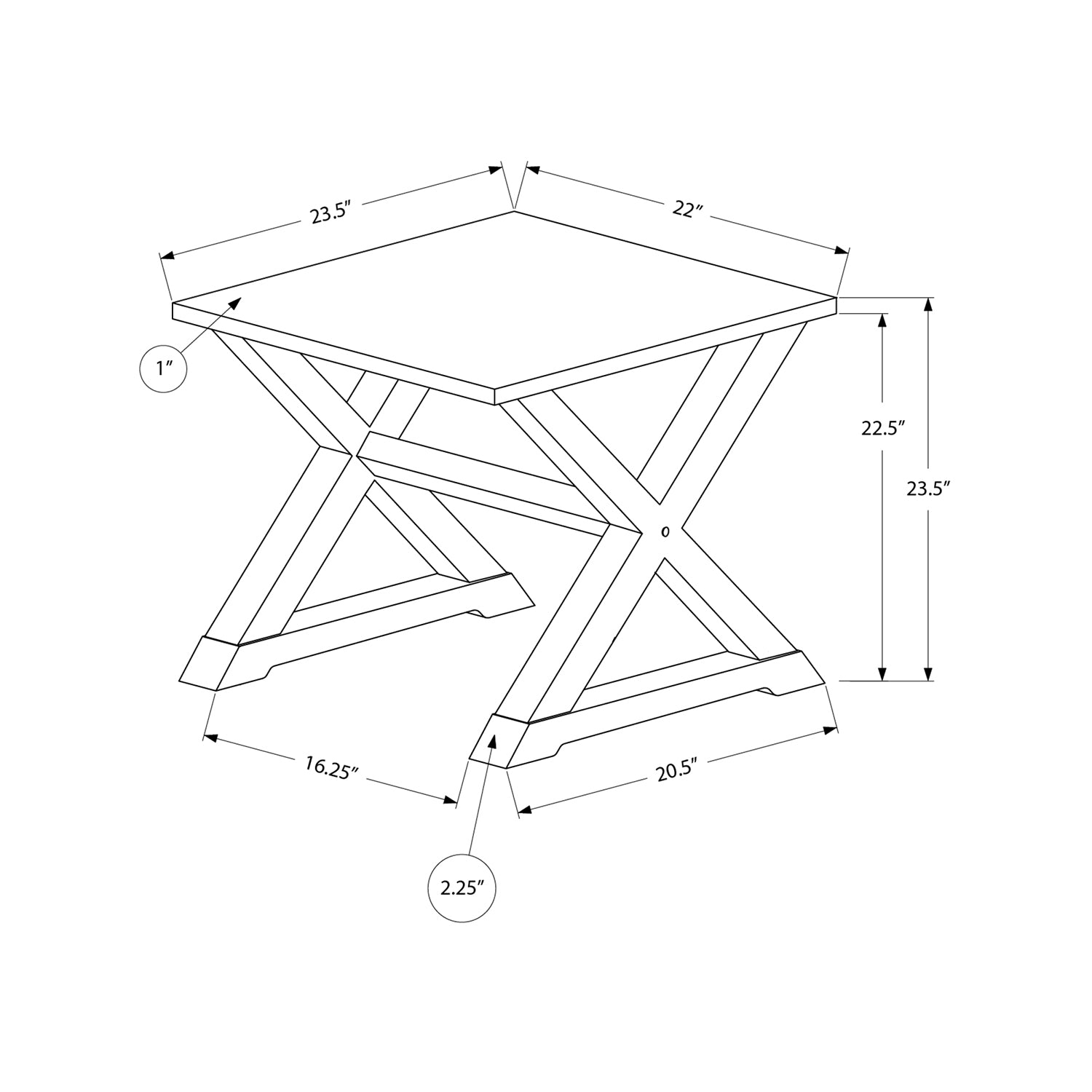 Monarch Specialties I 3988 - Table D'appoint, Bout, Table D'appoint, Carré, Table De Nuit, Chambre À Coucher, Lampe, Placage Brun, Transitionnel - Simple Boutique