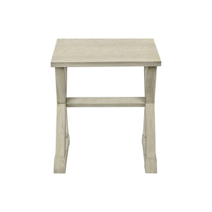 Monarch Specialties I 3989 - Table D'appoint, Bout, Table D'appoint, Carré, Table De Nuit, Chambre À Coucher, Lampe, Placage Blanc Antique, Transitionnel - Simple Boutique