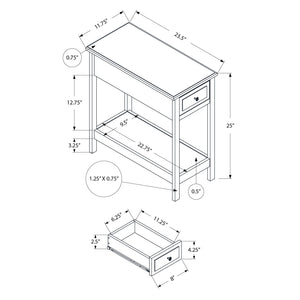 Monarch Specialties I 3990 - Table D'appoint, 2 Niveaux, Bout, Table D'appoint, Étroit, Table De Nuit, Chambre À Coucher, Tiroir De Rangement, Lampe, Placage Brun, Transitionnel - Simple Boutique
