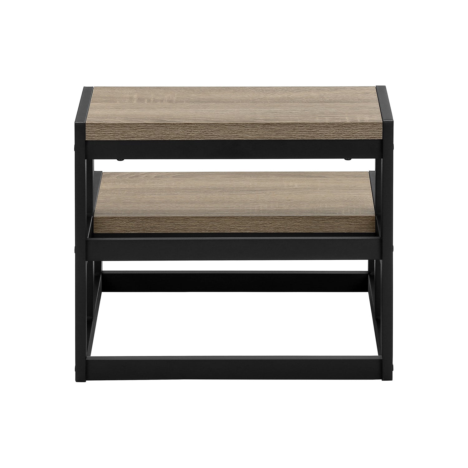 Monarch Specialties I 4000 - Escabeau, Tabouret À Une Marche, Chambre À Coucher, Cuisine, Métal Noir, Stratifié Taupe Foncé, Contemporain - Simple Boutique