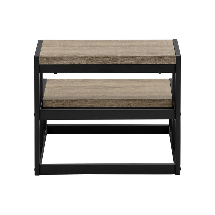 Monarch Specialties I 4000 - Escabeau, Tabouret À Une Marche, Chambre À Coucher, Cuisine, Métal Noir, Stratifié Taupe Foncé, Contemporain - Simple Boutique