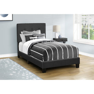 Monarch Specialties I 5805T - Lit, Taille Jumelle, Rembourré, Chambre À Coucher, Cadre Seulement, Jeune, Adolescent, Juvénile, Boucle Noire, Transitionnel - Simple Boutique