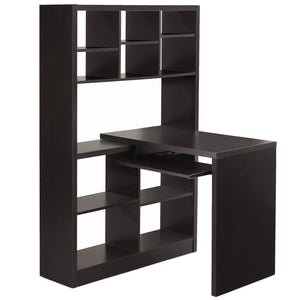 Monarch Specialties I 7021 Bureau, Bureau À Domicile, Étagère, Coin, Étagères De Rangement, Configuration Gauche, Droite, Forme De L, Travail, Ordinateur Portable, Stratifié, Brun, Contemporain, Moderne - Simple Boutique