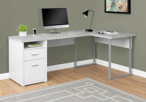 Monarch Specialties I 7258 Bureau, Bureau À Domicile, Coin, Configuration Gauche, Droite, Tiroirs De Rangement, 80"l, Forme De L, Travail, Ordinateur Portable, Métal, Stratifié, Gris, Contemporain, Moderne - Simple Boutique