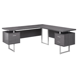 Monarch Specialties I 7306 Bureau, Bureau À Domicile, Coin, Configuration Gauche, Droite, Tiroirs De Rangement, 70"l, Forme De L, Travail, Ordinateur Portable, Métal, Stratifié, Gris, Contemporain, Moderne - Simple Boutique