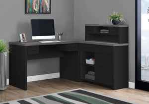 Monarch Specialties I 7430 Bureau, Bureau À Domicile, Coin, Configuration Gauche, Droite, Tiroirs De Rangement, Forme De L, Travail, Ordinateur Portable, Stratifié, Noir, Gris, Contemporain, Moderne - Simple Boutique