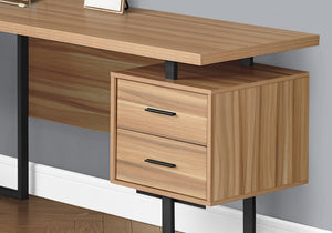 Monarch Specialties I 7612 Bureau, Bureau À Domicile, Coin, Configuration Gauche, Droite, Tiroirs De Rangement, 70"l, Forme De L, Travail, Ordinateur Portable, Métal, Stratifié, Brun, Noir, Contemporain, Moderne - Simple Boutique