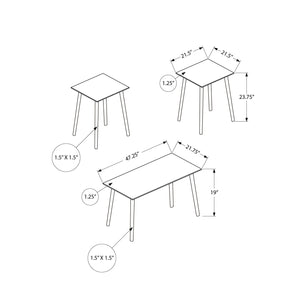 Monarch Specialties I 7899P - Ens De Tables, Ensemble De 3 Pièces, Accent, Café, Bout, Salon, Noyer Foncé, Contemporain, Moderne - Simple Boutique