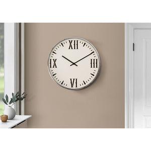 Monarch Specialties I 9060 - Horloge, 20" Rond, Horloge Murale, Noir, Blanc, Moderne - Simple Boutique