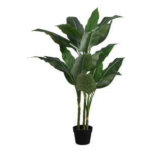 Monarch Specialties I 9512 - Plante Artificielle, 42" De Haut, Arbre À Feuilles Persistantes, Intérieur, Faux, Faux, Étage, Verdure, Mis En Pot, Décoratif, Feuilles Vertes, Pot Noir - Simple Boutique