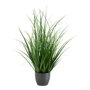 Monarch Specialties I 9575 - Plante Artificielle, 23" De Haut, Gazon, Intérieur, Faux, Faux, Tableau, Verdure, Mis En Pot, Vraie Touche, Décoratif, Herbe Verte, Pot Noir - Simple Boutique