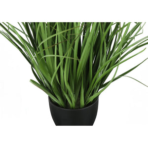 Monarch Specialties I 9575 - Plante Artificielle, 23" De Haut, Gazon, Intérieur, Faux, Faux, Tableau, Verdure, Mis En Pot, Vraie Touche, Décoratif, Herbe Verte, Pot Noir - Simple Boutique
