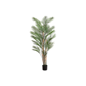 Monarch Specialties I 9590 - Plante Artificielle, 83" De Hauteur, Palmier, Décoratif, Plancher, Intérieur, Mis En Pot, Touche Réelle, Feuilles Vertes, Pot Noir - Simple Boutique