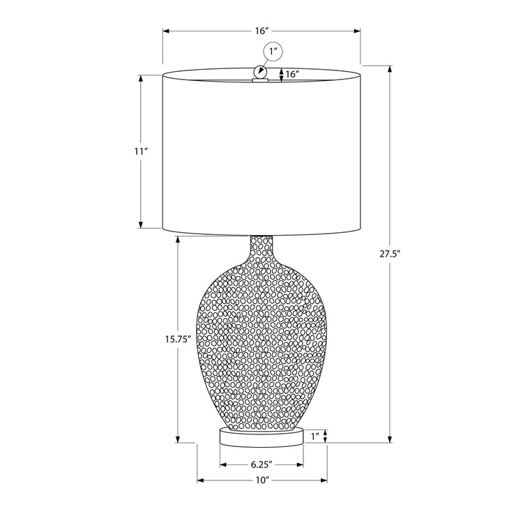Monarch Specialties I 9607 - Luminaire, 28"H, Lampe De Table, Crème, Abat-jour Ivoire / Crème, Contemporain - Simple Boutique