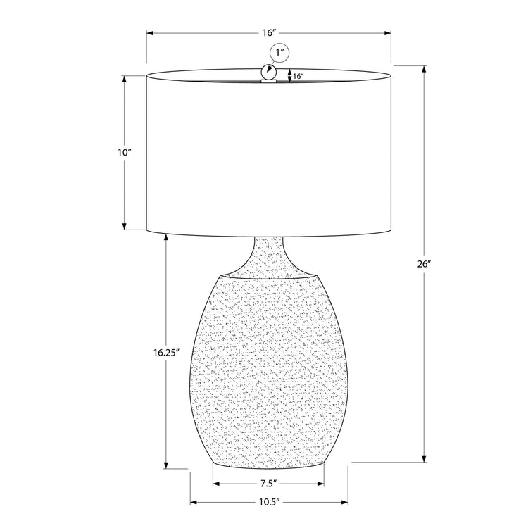 Monarch Specialties I 9609 - Luminaire, 26"H, Lampe De Table, Abat-jour Ivoire / Crème, Résine Couleur Crème, Contemporain - Simple Boutique