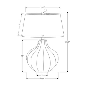Monarch Specialties I 9612 - Luminaire, 24"H, Lampe De Table, Céramique Bleu, Abat-jour Ivoire / Crème, Transitionnel - Simple Boutique