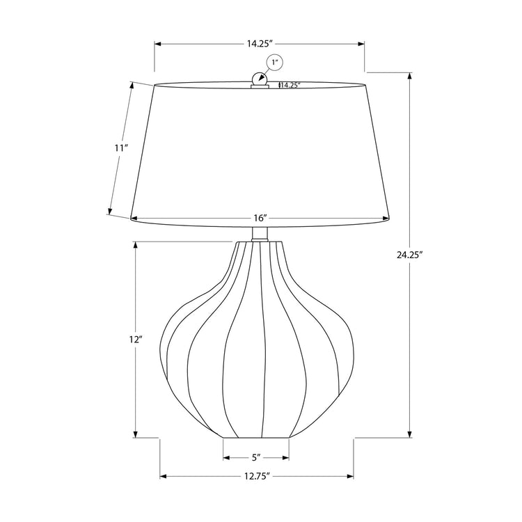 Monarch Specialties I 9612 - Luminaire, 24"H, Lampe De Table, Céramique Bleu, Abat-jour Ivoire / Crème, Transitionnel - Simple Boutique