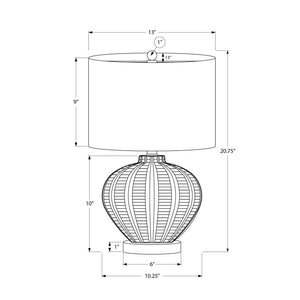 Monarch Specialties I 9617 - Luminaire, 21"H, Lampe De Table, Abat-jour Ivoire / Crème, Résine Couleur Crème, Transitionnel - Simple Boutique