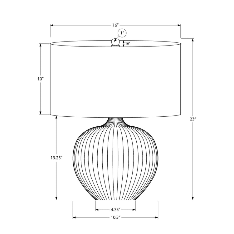 Monarch Specialties I 9618 - Luminaire, 23"H, Lampe De Table, Céramique Noir, Abat-jour Noire, Contemporain - Simple Boutique