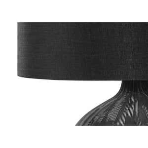 Monarch Specialties I 9618 - Luminaire, 23"H, Lampe De Table, Céramique Noir, Abat-jour Noire, Contemporain - Simple Boutique