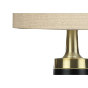 Monarch Specialties I 9623 - Luminaire, 28"H, Lampe De Table, Métal Noir, Abat-jour Beige, Contemporain - Simple Boutique