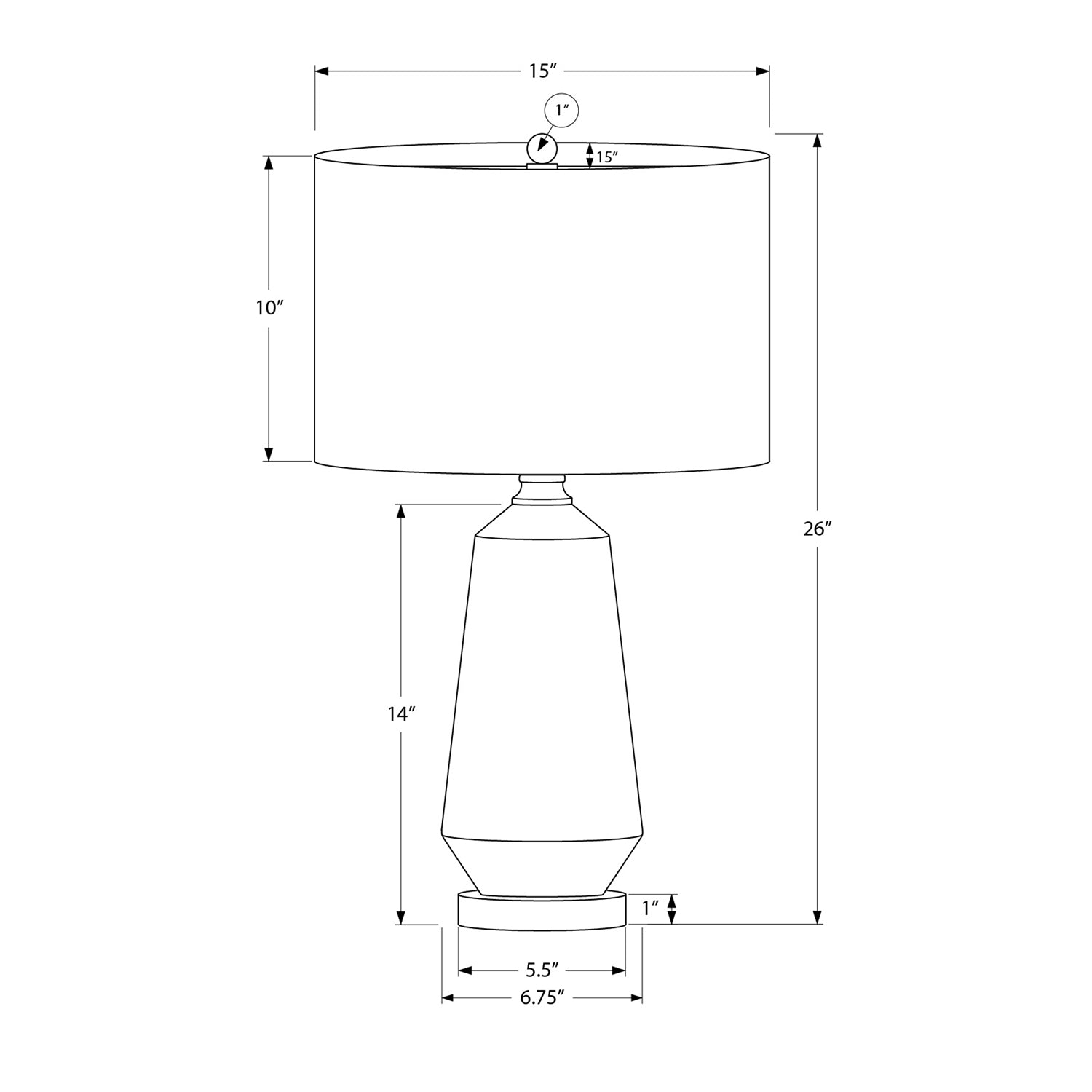 Monarch Specialties I 9624 - Luminaire, 26"H, Lampe De Table, Céramique Verte, Abat-jour Ivoire / Crème, Contemporain - Simple Boutique