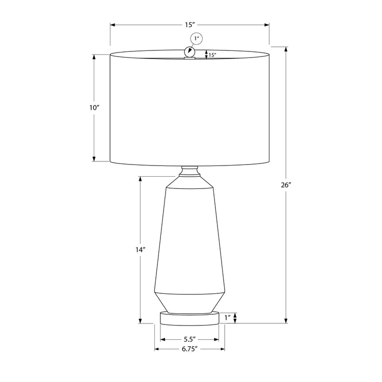 Monarch Specialties I 9624 - Luminaire, 26"H, Lampe De Table, Céramique Verte, Abat-jour Ivoire / Crème, Contemporain - Simple Boutique