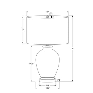 Monarch Specialties I 9625 - Luminaire, 26"H, Lampe De Table, Abat-jour Ivoire / Crème, Céramique Crème, Transitionnel - Simple Boutique