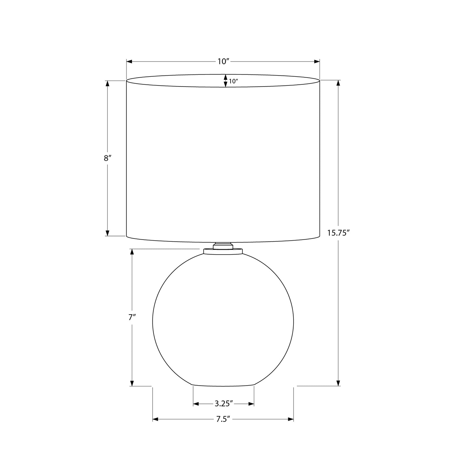 Monarch Specialties I 9632 - Luminaire, 16"H, Lampe De Table, Abat-Jour Crème, Céramique Crème, Contemporain - Simple Boutique